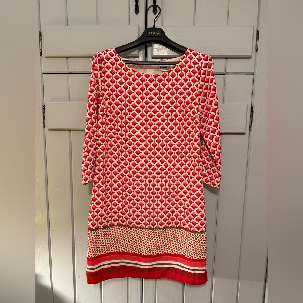 Old Navy Pink and White mod print dress